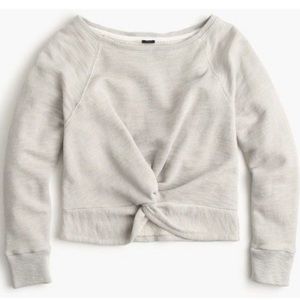 J. Crew Twist Front Cropped Sweater Sweatshirt